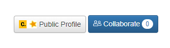 Screenshot of the top of the Application page showing a Candid Public Profile button on the left and a blue Collaborate button on the right.